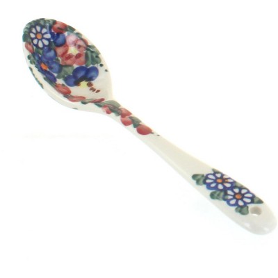 Blue Rose Polish Pottery Garden Butterfly Soup Spoon