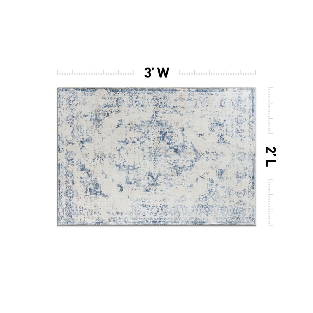 World Rug Gallery Traditional Vintage Distressed Washable Non Slip Area Rug: Stain & Fade-Resistant, Low Pile - thumbnail 10