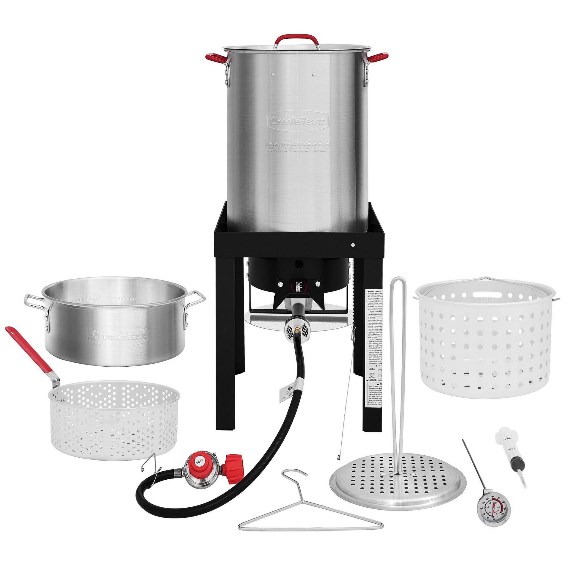 Creole Feast TFK3001 Premium Aluminum 30qt Turkey and10qt Fish Fryer Set
