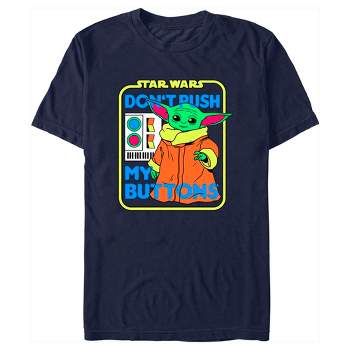Men's Star Wars: The Mandalorian Grogu Retro Don't Push My Buttons T-Shirt
