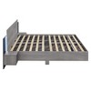 Okak King Floating Platform Bed Frame with Bedside Nightstand Bed with LED Strong Wood Slats No Springs Required Easy to Assemble, Gray - 4 of 4