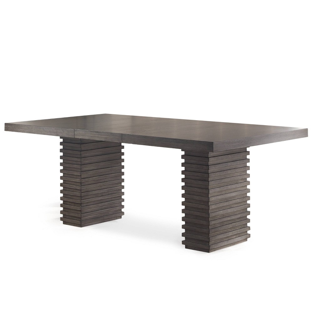 Photos - Dining Table Mila  Washed Gray - Steve Silver Co.: Contemporary 78" Extenda