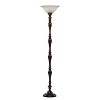 Traditional Polystone Torchiere Brown - Olivia & May: Indoor Metal Floor Lamp with Glass Shade - 4 of 4