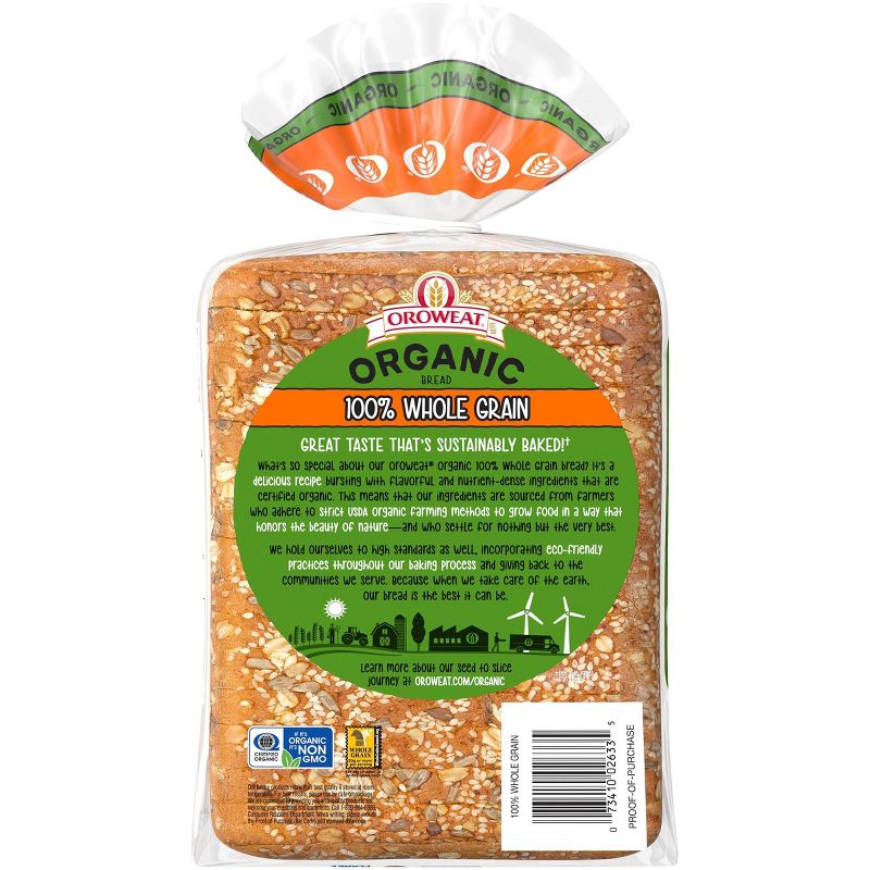 Oroweat Organic 100% Whole Wheat Bread - 27oz, 4 of 12