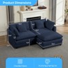 Mjkone 77'' L-Shaped Modular Deep Seat Sofa, Modern Chenille 3-Seat Cloud Sofa with Ottoman and Thickened Cushion - 2 of 4