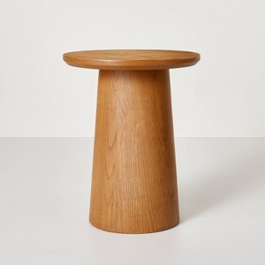 Wooden Round Pedestal Accent Side Table - Hearth & Hand™ with Magnolia - 1 of 4