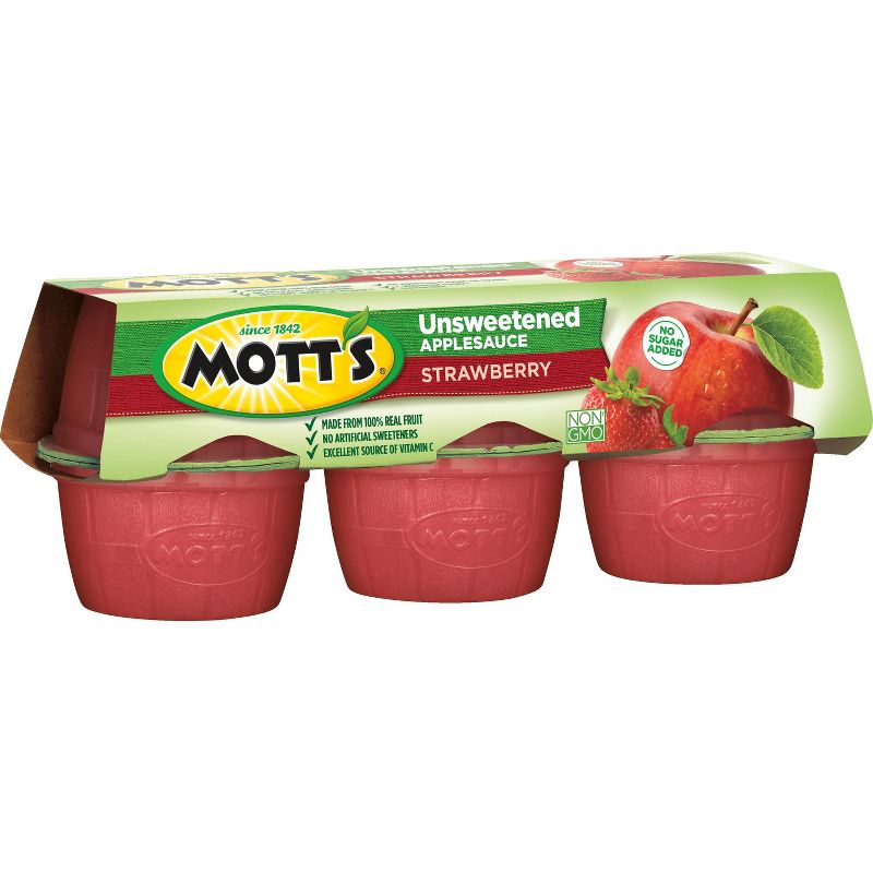 Mott's Unsweetened Strawberry Applesauce - 6ct/3.9oz Cups, 6 of 13