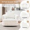 Kumasinova Modern 360° Swivel Chair, Upholstered Swivel Barrel Sofa Chair with a Throw Pillow for Living Room, Boucle Accent Chair, Rounded Armrests - 3 of 4