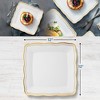 Posh Setting 12 X 12 Inch Square White and Gold Rim Plastic Serving Tray - 6 Pack - 4 of 4