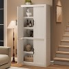 All-Wood Kitchen Pantry Cabinet with 4 Magnetic Doors, Farmhouse Style Freestanding Food Storage Cupboard, Adjustable Shelves, Large Capacity - 4 of 4
