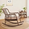 Solid Wood Rocking Chair, Walnut Recliner, Nap Chair With Removable Cushion and Pillow, Suitable for Outdoor Use - 2 of 4