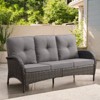 POCASSY 72" Wide Outdoor Sofa Furniture Outdoor Wicker Sofa Weather Resistant Rattan with Deep Seat for Patio Backyard Porch - 2 of 4