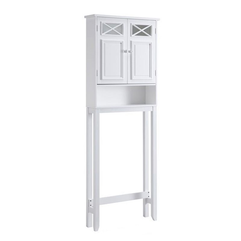 Teamson Home 25" x 68"  Dawson Wooden 2-Door Over the Toilet Space Saver, White, 1 of 9