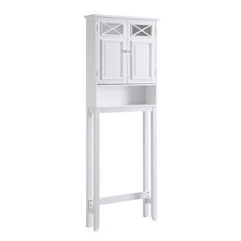 Teamson Home 25" x 68"  Dawson Wooden 2-Door Over the Toilet Space Saver, White