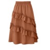 Girls Ruffled Skirts Summer Highwaist Maxi Skirts for Girls A-line Adjustable Drawstring Skirts with Irregular Hem - 3 of 4