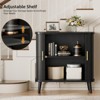 Gikpal, 30" Sideboard Buffet Cabinet with 2 Sliding Tambour Doors & Adjustable Shelves, Fluted Entryway Cabinet, Modern Coffee Bar Console Table - 3 of 4