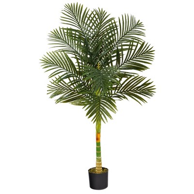 Nearly Natural 5-ft Single Stalk Golden Cane Artificial Palm Tree