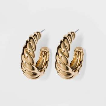 Doubnine Tube Hoop Earrings Gold Lightweight Large Earrings Women Fashion Jewelry