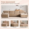 142" U-Shaped Comfy Modular Sectional Sofa Set,Wooden Frame Petal Armrest Chenille Fabric Sofas Set,6 Seater Modular Lounge Couch-Baofuwish - 2 of 4