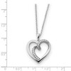Black Bow Jewelry Rhodium Plated Sterling Silver & CZ Soul Mate Heart Necklace, 18 Inch - 2 of 4