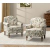 Set of 2 Yahweh Wooden Upholstered Armchair with Panel Arms and Camelback for Bedroom  | ARTFUL LIVING DESIGN - 2 of 4