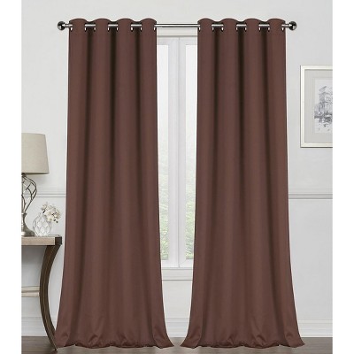 CHIC 1PC SEMI-SHEER 2 MIX COLOR GROMMET WINDOW CURTAIN PANEL SILVER BROWN 
