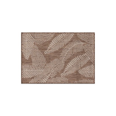 World Rug Gallery Distressed Palm Leaves Textured Flat Weave Indoor/Outdoor Area Rug