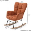 Vynxaria Upholstered Glider Rocker - High Back Comfy Accent Chair, Stable Smooth Gliding for Home Relaxation - 3 of 4