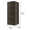 4 Drawer Weave Tower Plastic, Espresso - 3 of 3