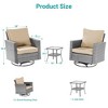 Sonkuki 3-Piece Patio Chair Set Swivel Rocking Chair Set Side Table Suiting Backyard, Poolside and Patio - 3 of 4