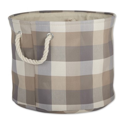 Design Imports Polyester Bin Tri Color Stone Round Medium 12X15X15