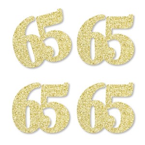 Big Dot of Happiness Gold Glitter 65 - No-Mess Real Gold Glitter Cut-Out Numbers - 65th Birthday Party Confetti - Set of 24 - 1 of 4