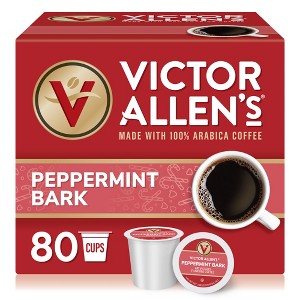 Victor Allen's Coffee Peppermint Bark Flavored Single Serve Coffee Pods, 80 Ct - 1 of 4