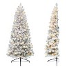 Puleo 6' Pre-Lit Flocked Half Artificial Christmas Tree Clear Lights - 4 of 4