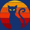 Women's Design By Humans Vintage Retro Sunset Halloween Black Cat I By lemonpepper Racerback Tank Top - 2 of 3