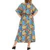 HAPPY BAY Women's House Daily Routine Evening Wear Holiday Casual Loungewear Loose Slit Dress Caftan Long Boho Night Shirts 2X-3X Multicolored, Turtle - 3 of 4