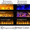 Wall-Mounted Electric Fireplace - 60-Inch Fireplace with 3-Color LED Flames, 10 Ember Options, Adjustable Brightness, and Remote by Northwest (Black) - 3 of 4