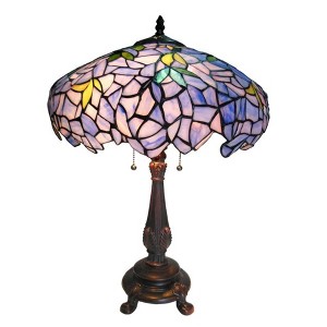 Chloe Lighting Tiffany-style 2 Light Wisteria Table Lamp 16" Shade - 1 of 2