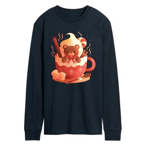 Men's - Instant Message - Bear Cocoa Mug Long Sleeve Graphic T-Shirt - 1 of 4