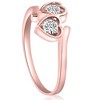 Pompeii3 1/3CT Diamond Two Stone Forever Us Heart Ring in White, Yellow, or Rose Gold - 2 of 4