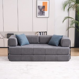 VASIP 78" Folding Sofa Bed Foam Spring Floor Mattress with 2 Pillows ,Convertible Couch Bed for Living Room,Office,Apartment,Black - 1 of 4