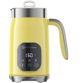 Maestri House MMF-9201-Y 14oz Smart Adjustable Temperature & Thickness Control for Lattes, Cappuccinos, and Mochas Integrated Milk Frother Yellow