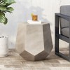 Side Table, Living Room Side Table, Lightweight Concrete End Table, Geometric Shape Bedside Table For Patio - 2 of 4