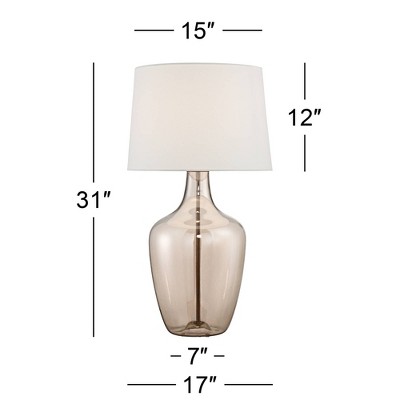 Ania 31" Tall Champagne Glass Table Lamp with Off-White Shade