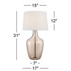 Possini Euro Design Ania 31" Tall Jar Large Modern Glam End Table Lamps Set of 2 Clear Champagne Glass Living Room Bedroom Bedside Off-White Shade - image 4 of 4