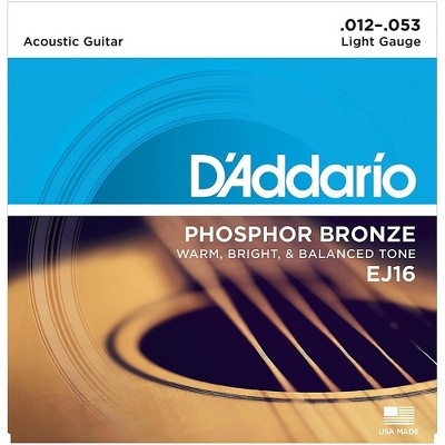 D'Addario EJ16 Phosphor Bronze Light Acoustic Guitar Strings Single-Pack