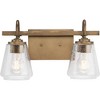 Progress Lighting Martenne 2-Light Vanity Aged Bronze Wall Light with Seeded Glass Shades - 4 of 4