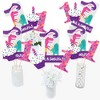 Big Dot of Happiness 1st Birthday Roar Dinosaur Girl - ONEasaurus Dino First Birthday Party Centerpiece Sticks - Table Toppers - Set of 15 - 2 of 4