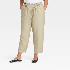 Women's Super-High Rise Tapered Ankle Pull-On Paperbag Pants - A New Day™ - 1 of 3