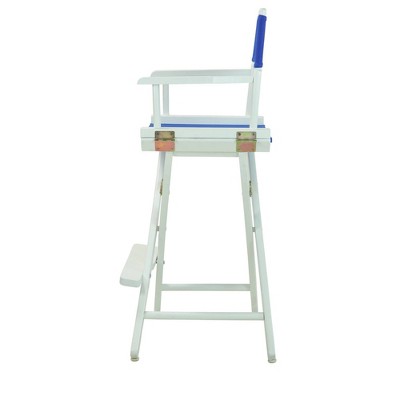 Royal Blue Bar Height Director's Chair-White